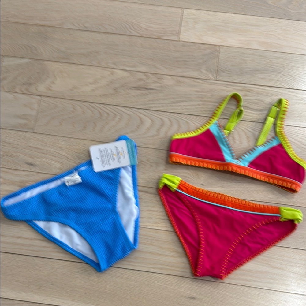 Bananamoon Pink and Blue Bikini Set